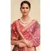 Women Printed Work Pink Traditional Wear Saree Dola Viscose Plus Size