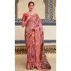 Women Printed Work Pink Traditional Wear Saree Dola Viscose Plus Size
