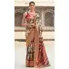 Women Rust Printed Work Dola Viscose Traditional Wear Saree Plus Size