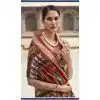 Women Rust Printed Work Dola Viscose Traditional Wear Saree Plus Size