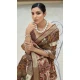 Women Printed Work Dola Viscose Brown Traditional Wear Saree - 12965210333