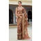 Women Printed Work Dola Viscose Brown Traditional Wear Saree - 12965210333