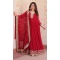 Women Faux Georgette Maroon Sequins Embroidered Work Gown - 13075210852