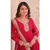 Women Sequins Embroidered Work Gown Rani Faux Georgette Plus Size