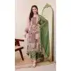 Women Mehendi Green Embroidery Salwar Suit Pure Chinon Plus Size
