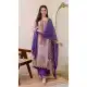 Women Purple Pure Chinon Salwar Suit Embroidery - 13077210859