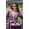Women Gown Thread Designer Jari Purple Plus Size