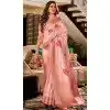 Women Soft Silk Traditional Wear Saree Digital Printed Work Baby Pink Plus Size