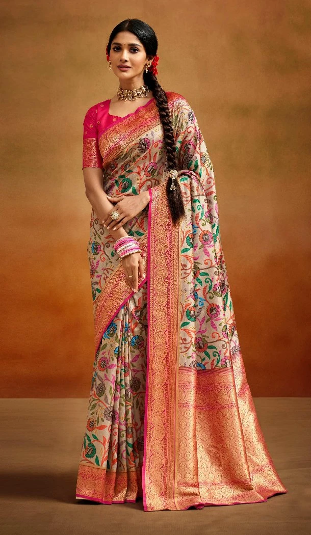 Women Multi Traditional Wear Saree Tusser Silk Jacquard Work - 13062210797