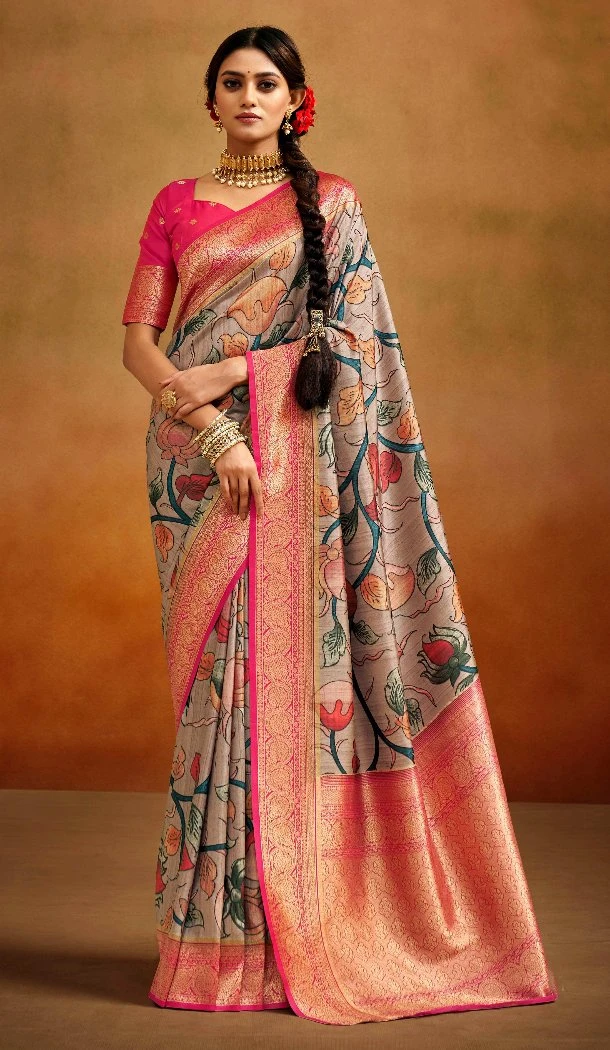 Women Multi Jacquard Work Tusser Silk Traditional Wear Saree - 13062210800