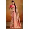 Women Multi Tusser Silk Traditional Wear Saree Jacquard Work Plus Size