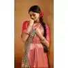 Women Traditional Wear Saree Jacquard Work Tusser Silk Multi Plus Size