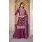 Women Premium Chinon Sequence Work Palazzo Suit Wine - 13072210842