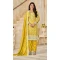 Women Embroidery Work Yellow Punjabi Suit Organza - 13073210843