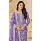 Women Organza Light Purple Embroidery Work Punjabi Suit - 13073210844