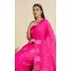 Women Pure Soft Silk Gold Zari Weaving Work Pink Party Wear Saree Plus Size