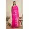 Women Pure Soft Silk Gold Zari Weaving Work Pink Party Wear Saree - 12995210466