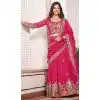 Women Pure Vichitra Pink Heavy Embroidery Sequence Work Party Lehenga Choli Plus Size