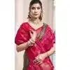 Women Olive Green Pochampalli Silk Jacquard Traditional Wear Saree Plus Size
