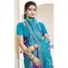 Women Traditional Wear Saree Violet Jacquard Pochampalli Silk Plus Size