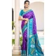 Women Traditional Wear Saree Violet Jacquard Pochampalli Silk - 13015210555