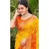 Women Jacquard Yellow Pochampalli Silk Traditional Wear Saree Plus Size