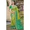 Women Traditional Wear Saree Jacquard Light Green Pochampalli Silk Plus Size