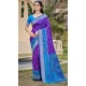 Women Pochampalli Silk Traditional Wear Saree Jacquard Violet - 13016210563