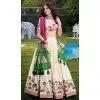 Women Sequins Embroidery Work Designer Lehenga Choli Off White Khadi Cotton Plus Size