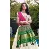 Women Sequins Embroidery Work Designer Lehenga Choli Off White Khadi Cotton Plus Size