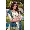 Women Designer Lehenga Choli Off White Khadi Cotton Sequins Embroidery Work Plus Size