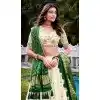 Women Off White Khadi Cotton Designer Lehenga Choli Sequins Embroidery Work Plus Size