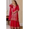 Women Heavy Chinnon Silk Pink Palazzo Suit Embroidery - 13049210721