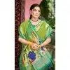 Women Party Wear Saree Light Green Jacquard Kanjivaram Silk Plus Size