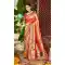 Women Kanjivaram Silk Orange Party Wear Saree Jacquard - 13085210895