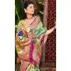 Women Multi Party Wear Saree Jacquard Kanjivaram Silk Plus Size
