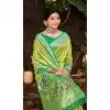 Women Party Wear Saree Jacquard Light Green Kanjivaram Silk Plus Size