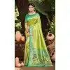 Women Party Wear Saree Jacquard Light Green Kanjivaram Silk Plus Size