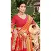 Women Party Wear Saree Kanjivaram Silk Jacquard Multi Plus Size