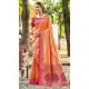 Women Jacquard Party Wear Saree Kanjivaram Silk Orange - 13089210916