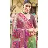 Women Party Wear Saree Jacquard Kanjivaram Silk Multi Plus Size