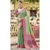 Women Party Wear Saree Jacquard Kanjivaram Silk Multi Plus Size
