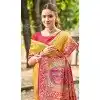 Women Kanjivaram Silk Yellow Party Wear Saree Jacquard Plus Size