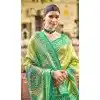 Women Kanjivaram Silk Party Wear Saree Light Green Jacquard Plus Size