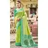 Women Kanjivaram Silk Party Wear Saree Light Green Jacquard Plus Size
