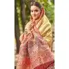 Women Cream Kanjivaram Silk Party Wear Saree Jacquard Plus Size