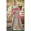 Women Light Pink Kanjivaram Silk Party Wear Saree Jacquard Plus Size