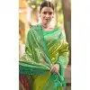 Women Light Green Jacquard Party Wear Saree Kanjivaram Silk Plus Size