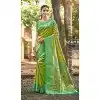 Women Light Green Jacquard Party Wear Saree Kanjivaram Silk Plus Size