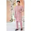 Women Pink Art Embroidered Silk Mens Wear Indo Western Plus Size